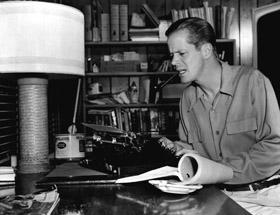 Dan Duryea Re-Writing a Script at Home (1946)