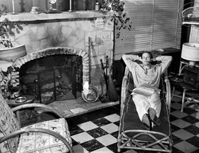 Dan Duryea Lounging in His Home (1946)