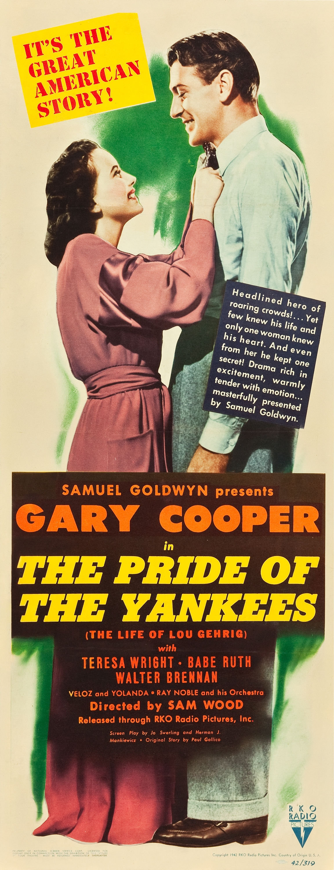 Pride of the Yankees'', with Gary Cooper, 1942 Poster by Stars on